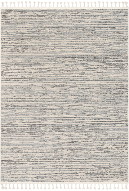 Turin Modern Abstract Striation Grey Kilim-Style Rug LDL-107
