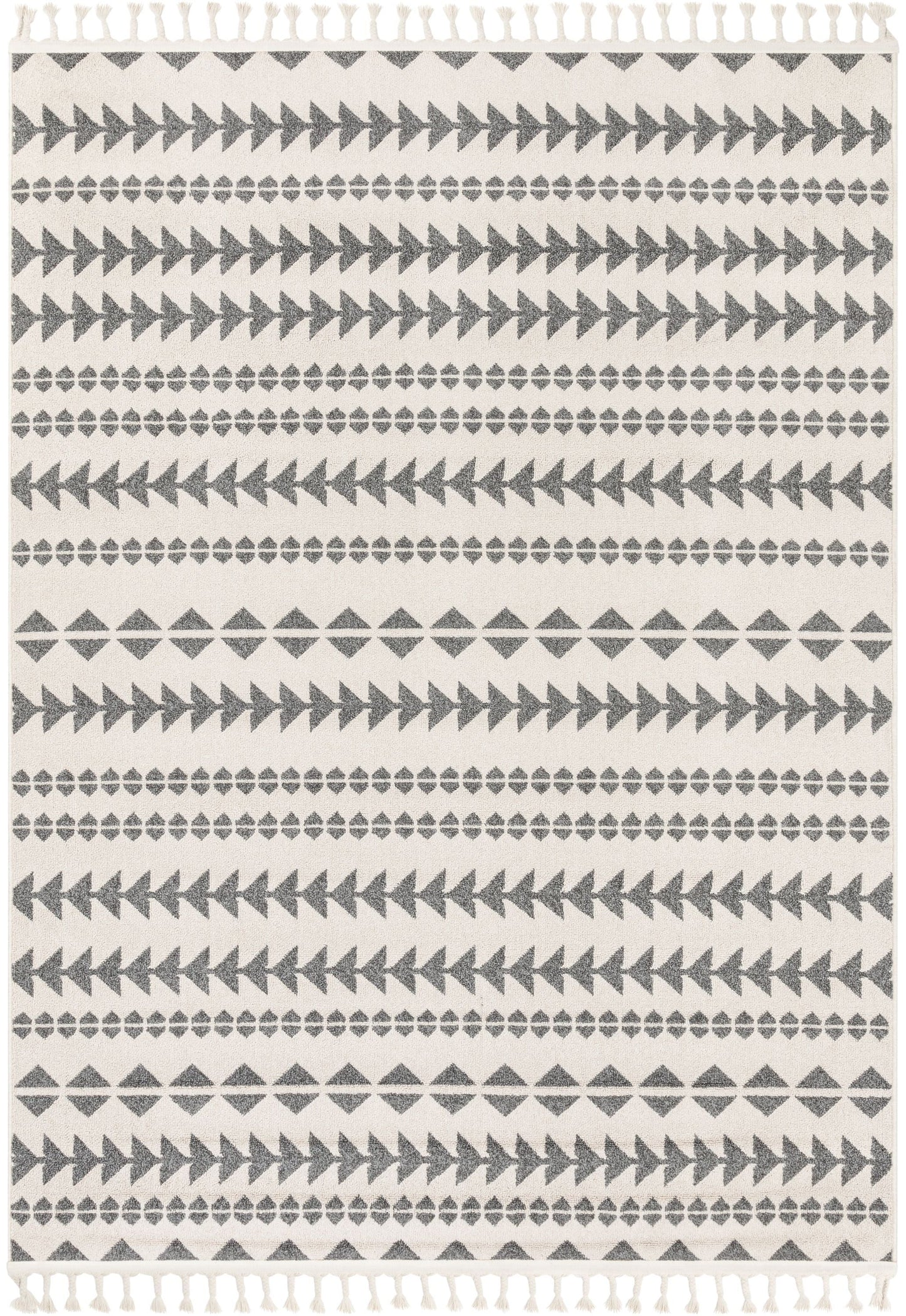 Cueva Tribal Geometric Grey Kilim-Style Rug LDL-108