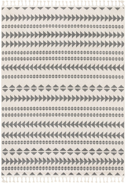 Cueva Tribal Geometric Grey Kilim-Style Rug LDL-108