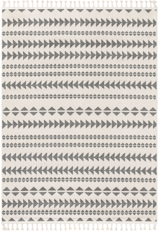 Cueva Tribal Geometric Grey Kilim-Style Rug LDL-108