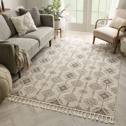 Concetta Moroccan Trellis Grey Kilim-Style Rug LDL-117