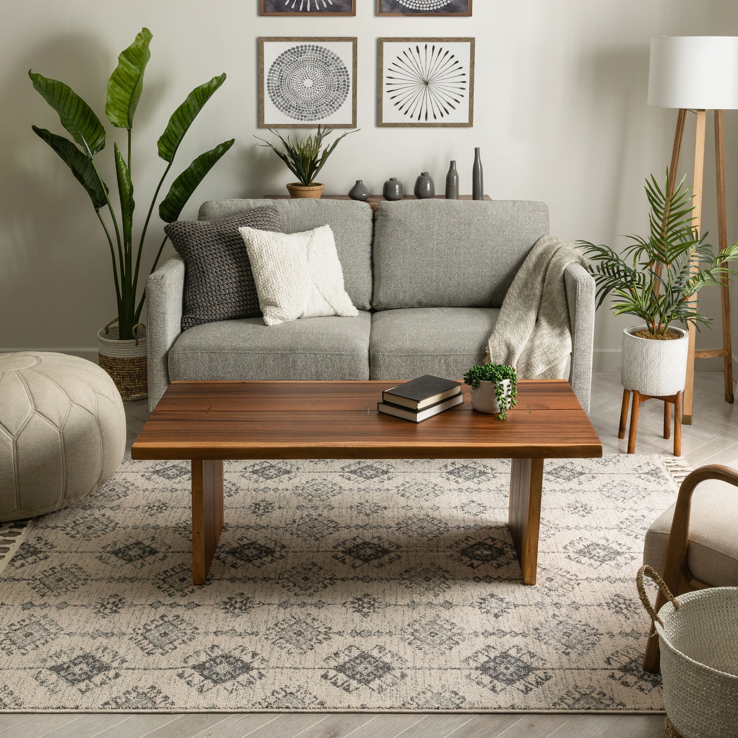 Concetta Moroccan Trellis Grey Kilim-Style Rug LDL-117