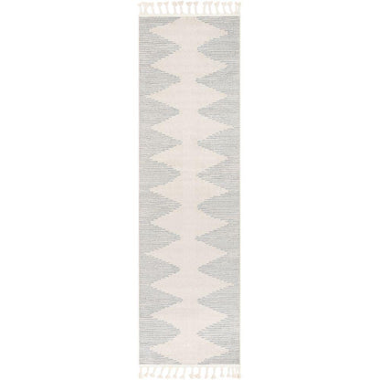 Zipped Tribal Aztec Geometric Grey Kilim-Style Rug LDL-17