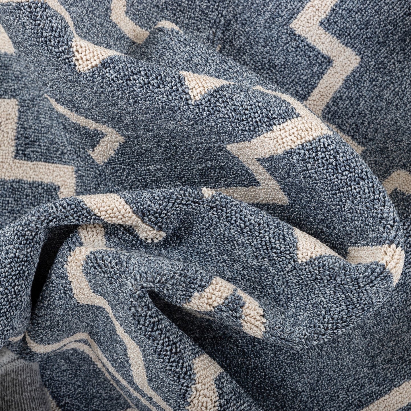 Mica Southwestern Tribal Geometric Denim Blue Kilim-Style Rug LDL-26