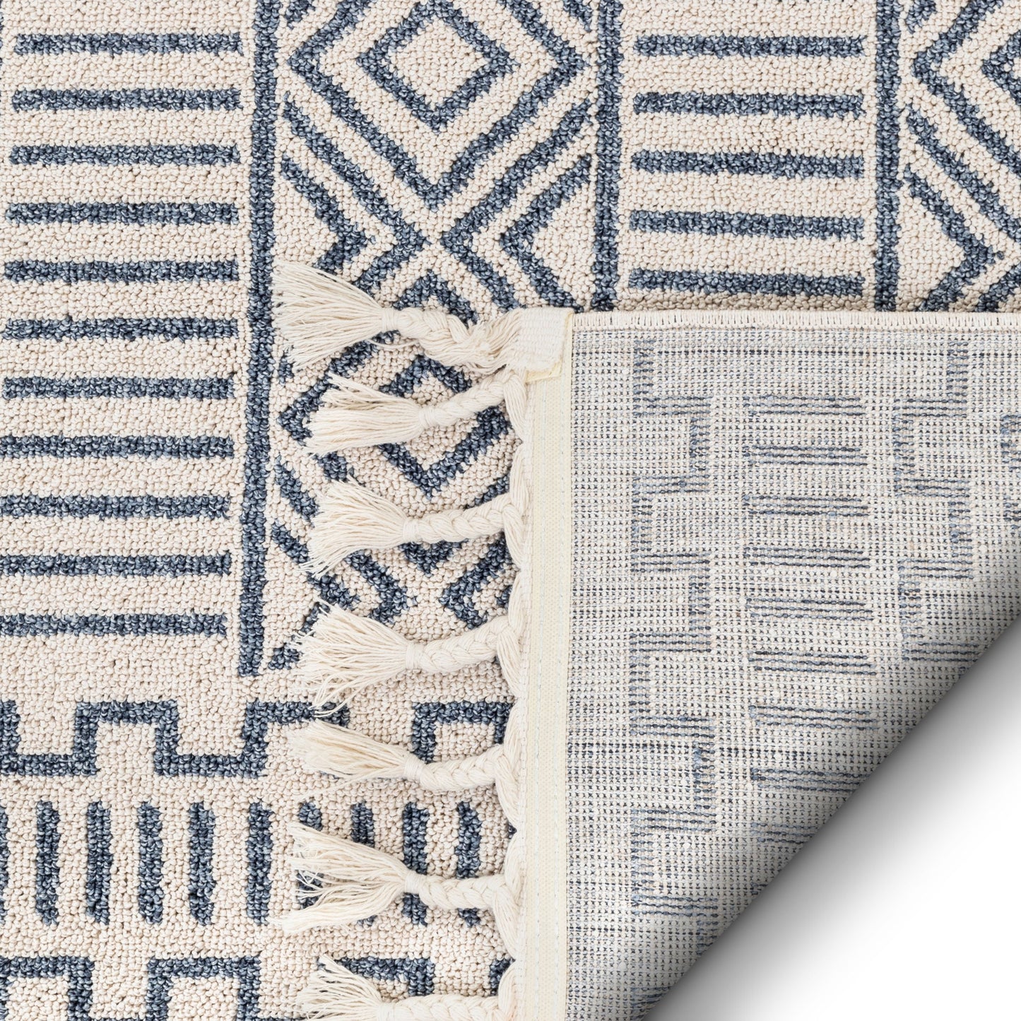 Dora Tribal Moroccan Geometric Light Blue Kilim-Style Rug LDL-66