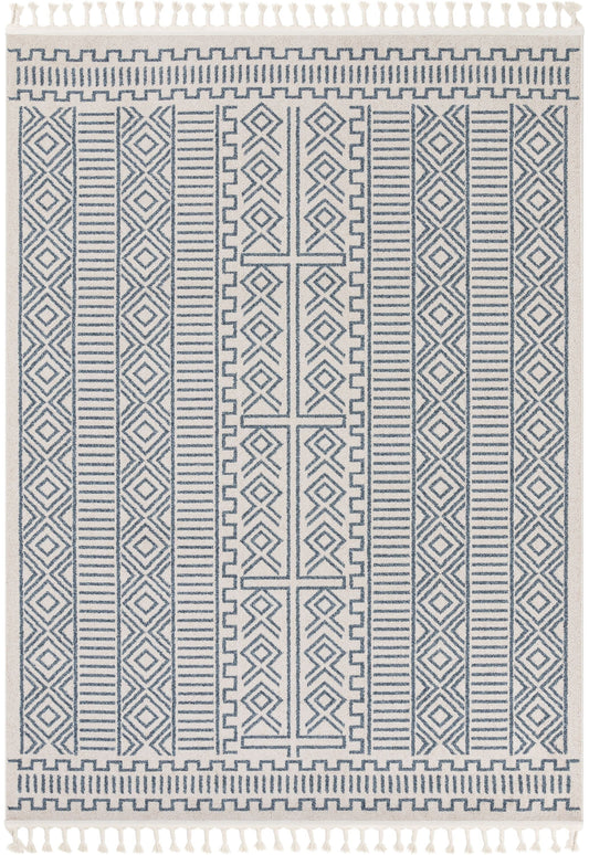 Dora Tribal Moroccan Geometric Light Blue Kilim-Style Rug LDL-66