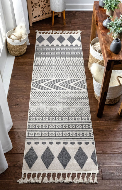 Cruce Tribal Moroccan Geometric Grey Kilim-Style Rug LDL-78