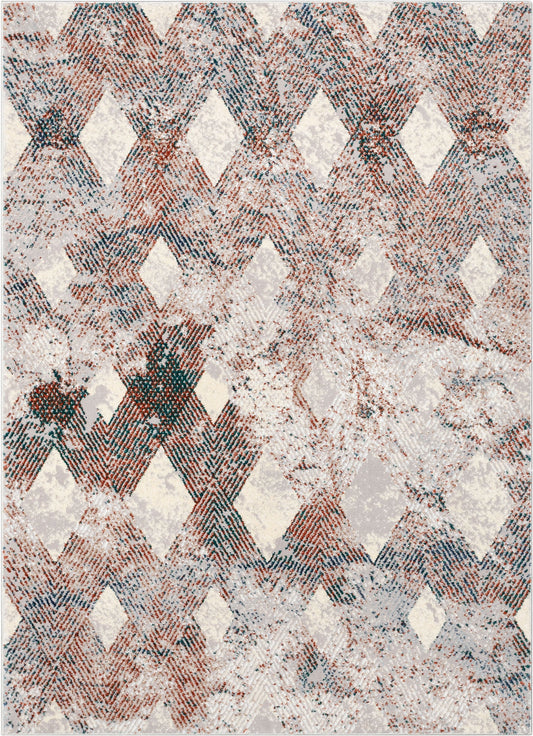 Atacama Diamond Geometric Pattern Grey High-Low Rug LEO-27