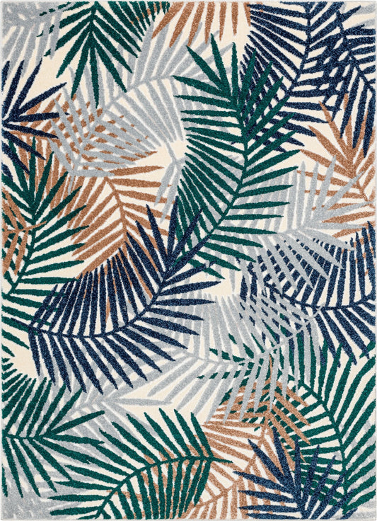 Sonoran Abstract Leaves Pattern Green High-Low Rug LEO-45