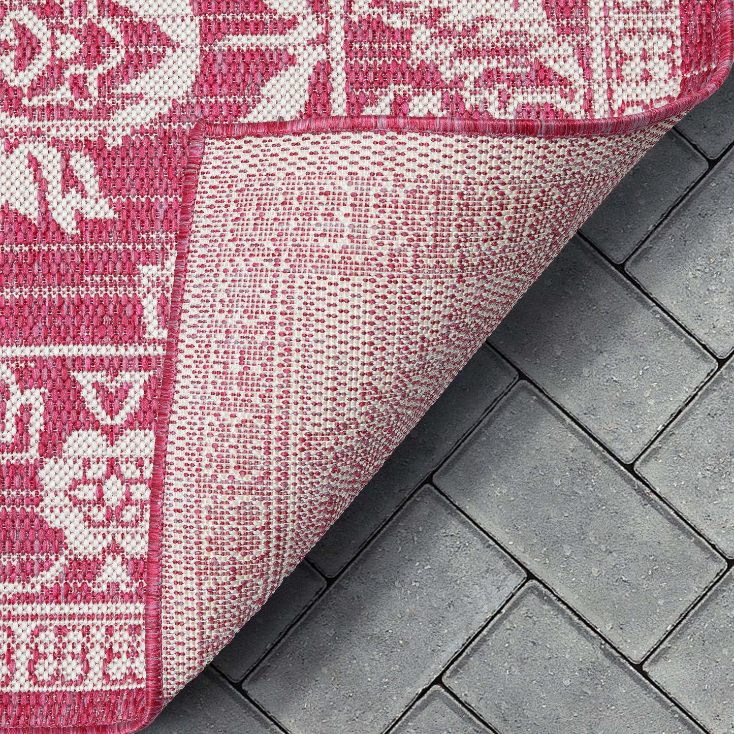 Delphi Oriental Persian Indoor/Outdoor Fuchsia Flat-Weave Rug LIA-200