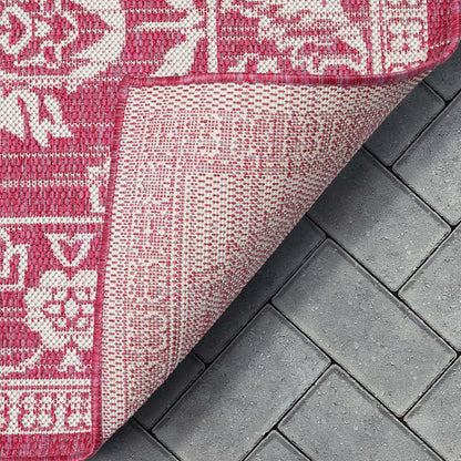 Delphi Oriental Persian Indoor/Outdoor Fuchsia Flat-Weave Rug LIA-200