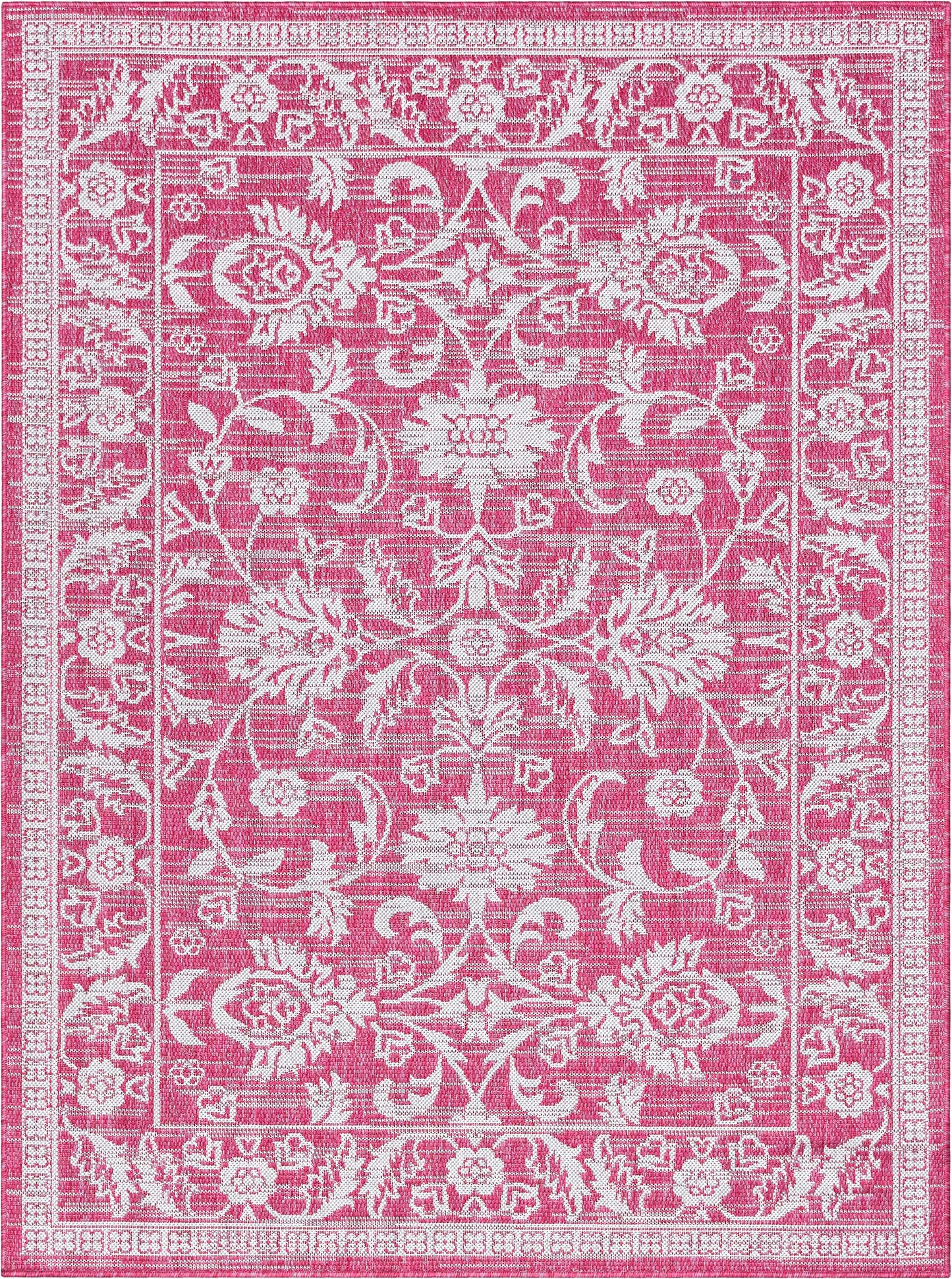 Delphi Oriental Persian Indoor/Outdoor Fuchsia Flat-Weave Rug LIA-200