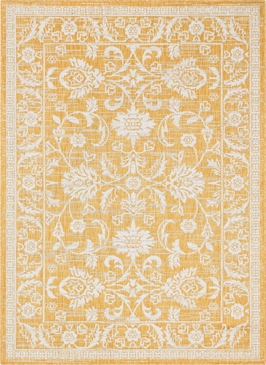 Delphi Oriental Persian Indoor/Outdoor Yellow Flat-Weave Rug LIA-201