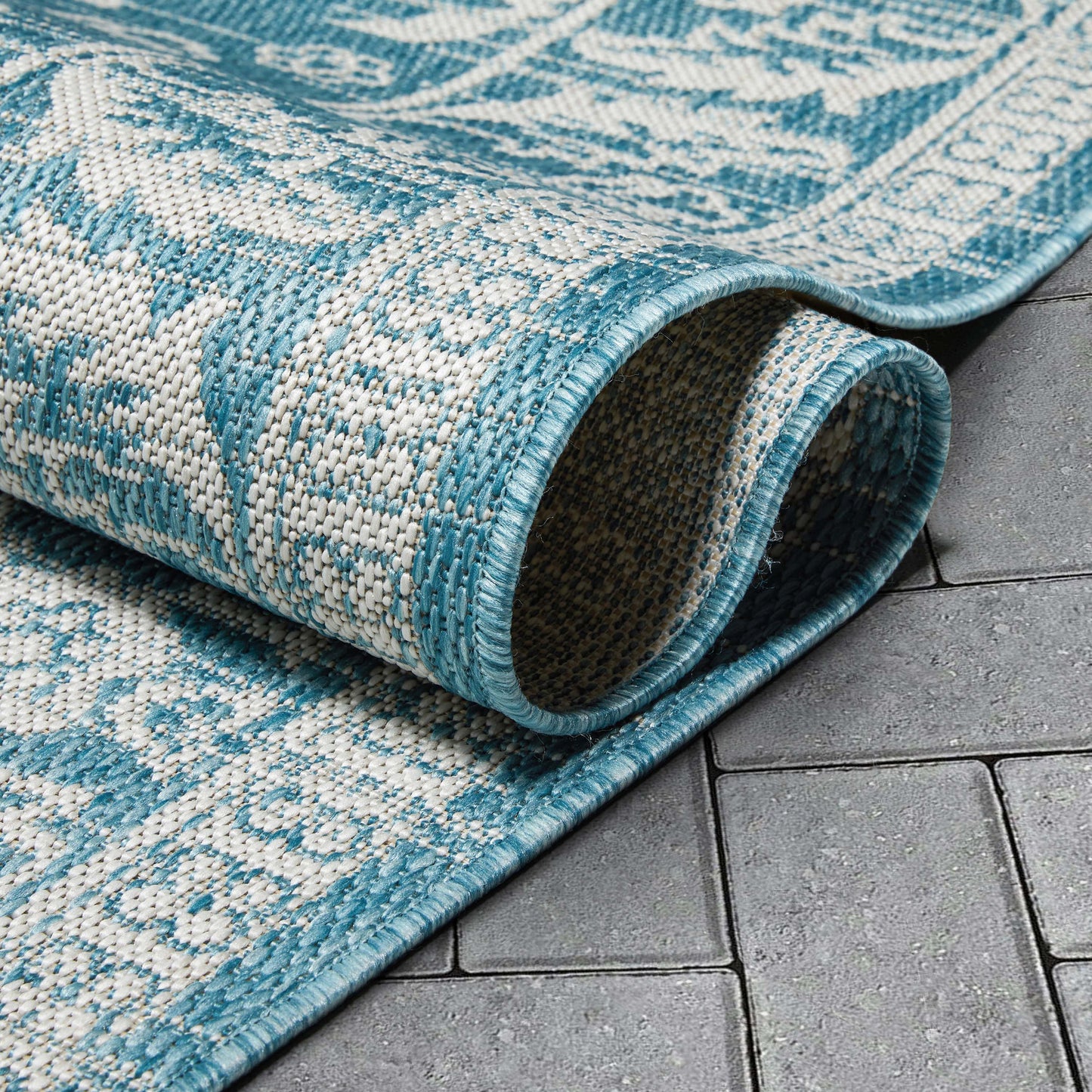 Delphi Oriental Persian Indoor/Outdoor Blue Flat-Weave Rug LIA-204