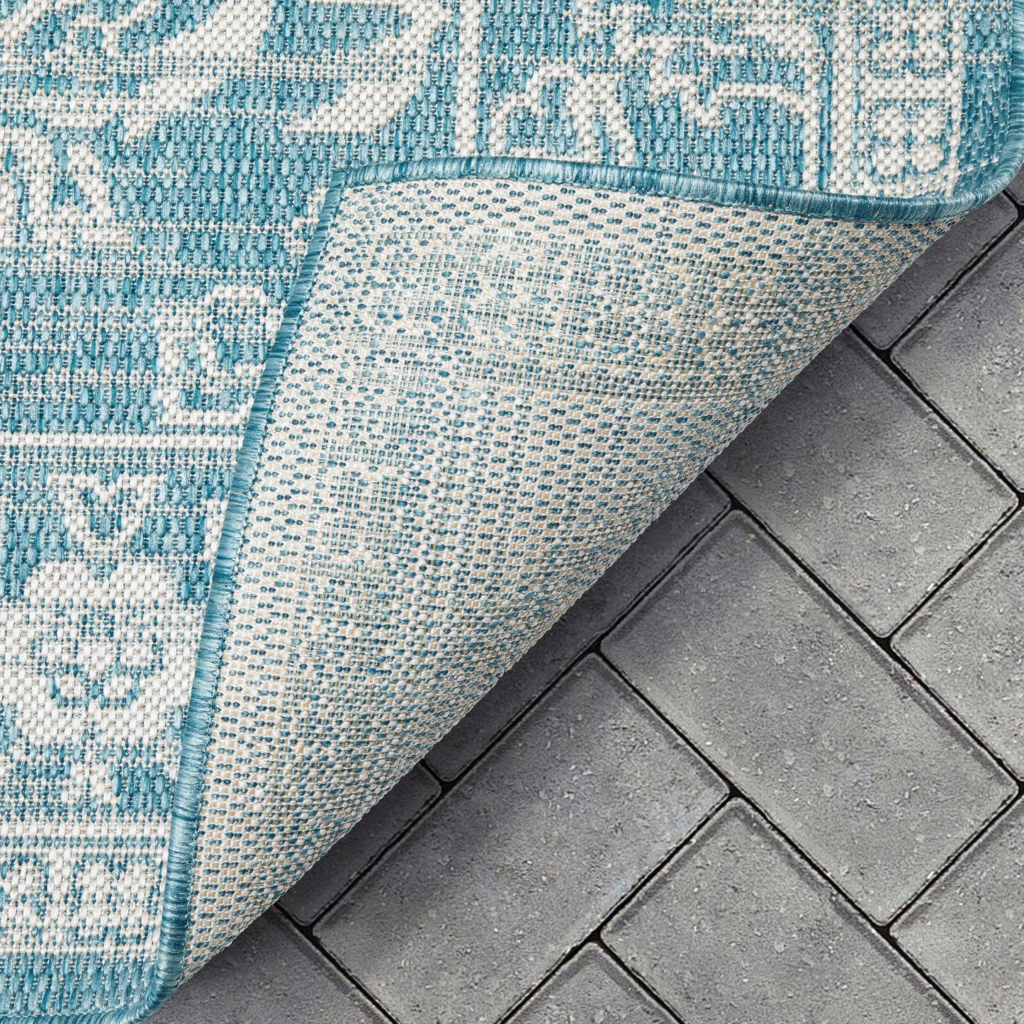 Delphi Oriental Persian Indoor/Outdoor Blue Flat-Weave Rug LIA-204