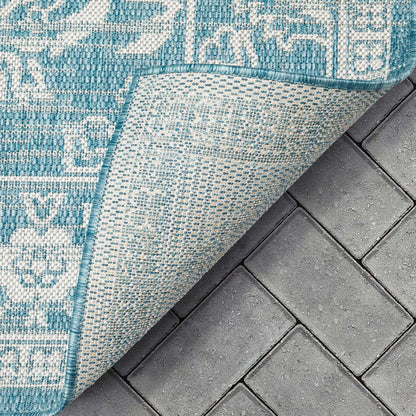 Delphi Oriental Persian Indoor/Outdoor Blue Flat-Weave Rug LIA-204