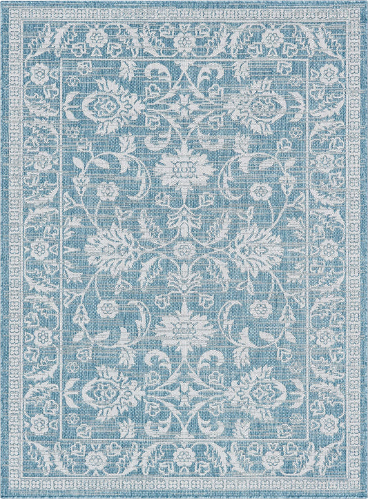 Delphi Oriental Persian Indoor/Outdoor Blue Flat-Weave Rug LIA-204