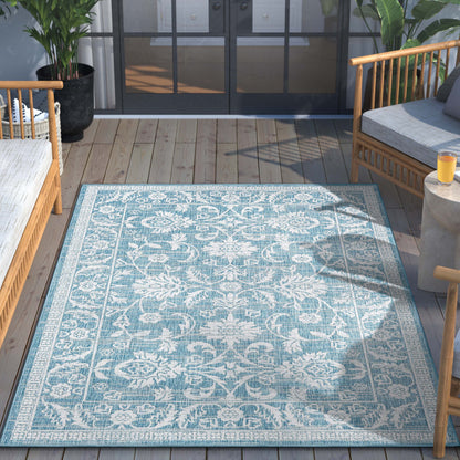 Delphi Oriental Persian Indoor/Outdoor Blue Flat-Weave Rug LIA-204