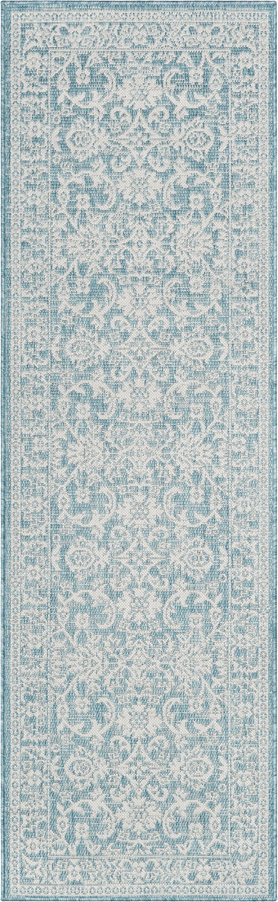Delphi Oriental Persian Indoor/Outdoor Blue Flat-Weave Rug LIA-204