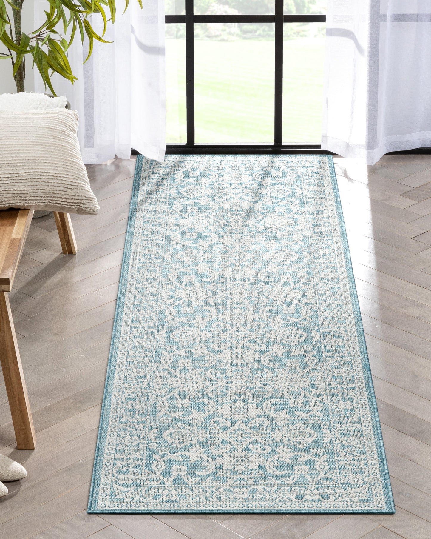 Delphi Oriental Persian Indoor/Outdoor Blue Flat-Weave Rug LIA-204