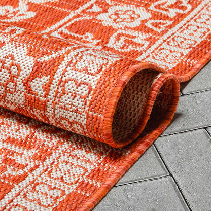 Delphi Oriental Persian Indoor/Outdoor Orange Flat-Weave Rug LIA-209