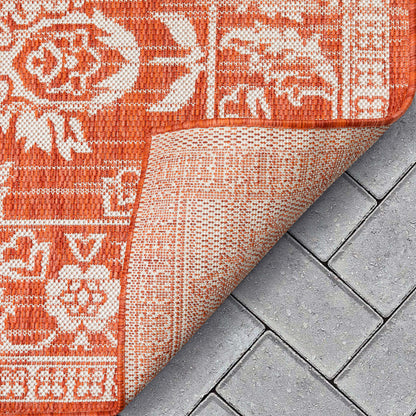 Delphi Oriental Persian Indoor/Outdoor Orange Flat-Weave Rug LIA-209
