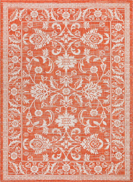 Delphi Oriental Persian Indoor/Outdoor Orange Flat-Weave Rug LIA-209