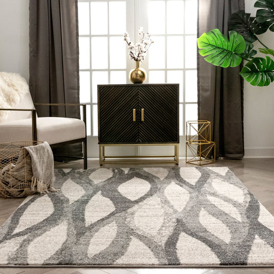 Toro Modern Ogee Geometric Ivory Rug LIS-02