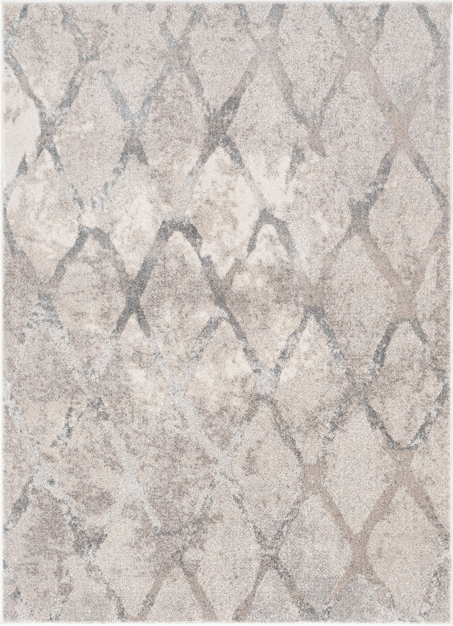 Cecil Moroccan Lattice Trellis Ivory Vintage Rug LIS-102