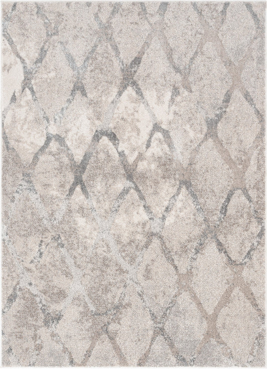 Cecil Moroccan Lattice Trellis Ivory Vintage Rug LIS-102