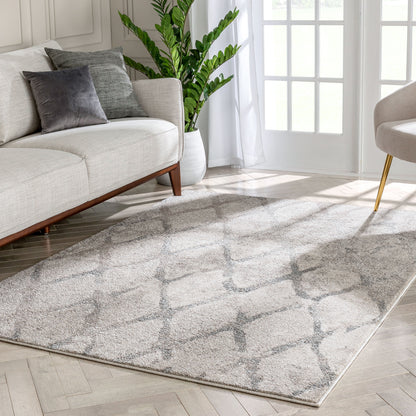 Cecil Moroccan Lattice Trellis Ivory Vintage Rug LIS-102