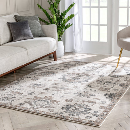Selma Oriental Floral Pattern Ivory Vintage Rug LIS-152