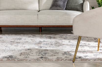 Selma Oriental Floral Pattern Ivory Vintage Rug LIS-152