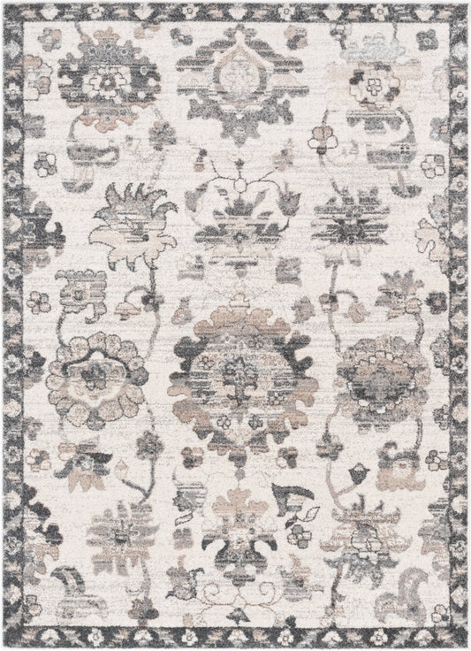 Selma Oriental Floral Pattern Grey Vintage Rug LIS-167