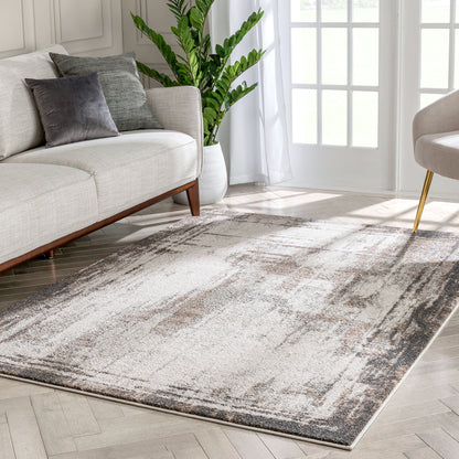 Francis Abstract Brushstroke Ivory Vintage Rug LIS-172