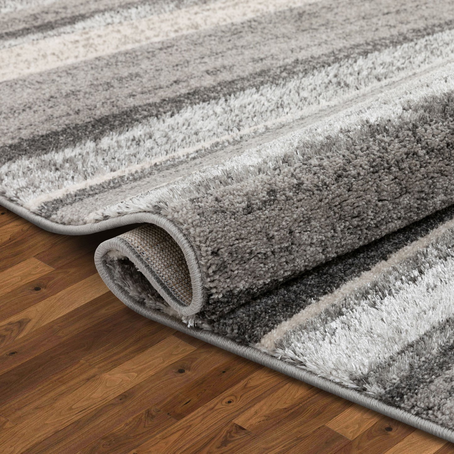 Cadi Contemporary Stripes Grey Rug LIS-17
