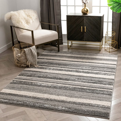 Cadi Contemporary Stripes Grey Rug LIS-17