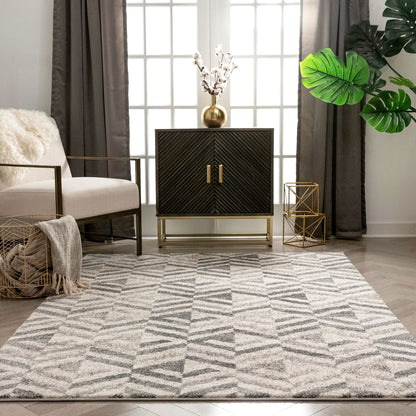 Cordoba Modern Geometric Diamond Pattern Grey Rug LIS-47