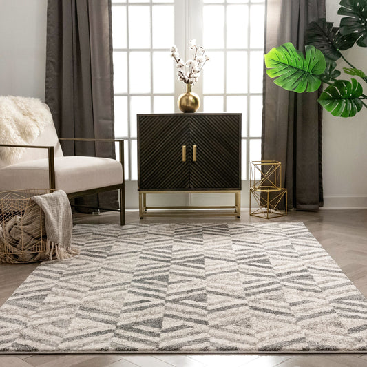 Cordoba Modern Geometric Diamond Pattern Grey Rug LIS-47