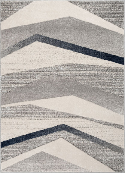Cerro Modern Geometric Distressed Grey / Blue Rug LIS-67