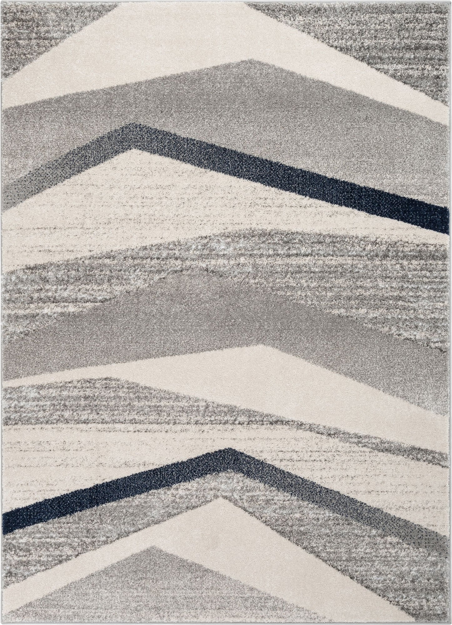Cerro Modern Geometric Distressed Grey / Blue Rug LIS-67