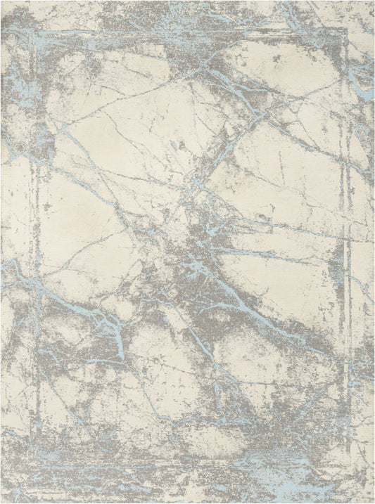 Forio Contemporary Distressed Marble Pattern Beige Kilim-Style Rug LL-22