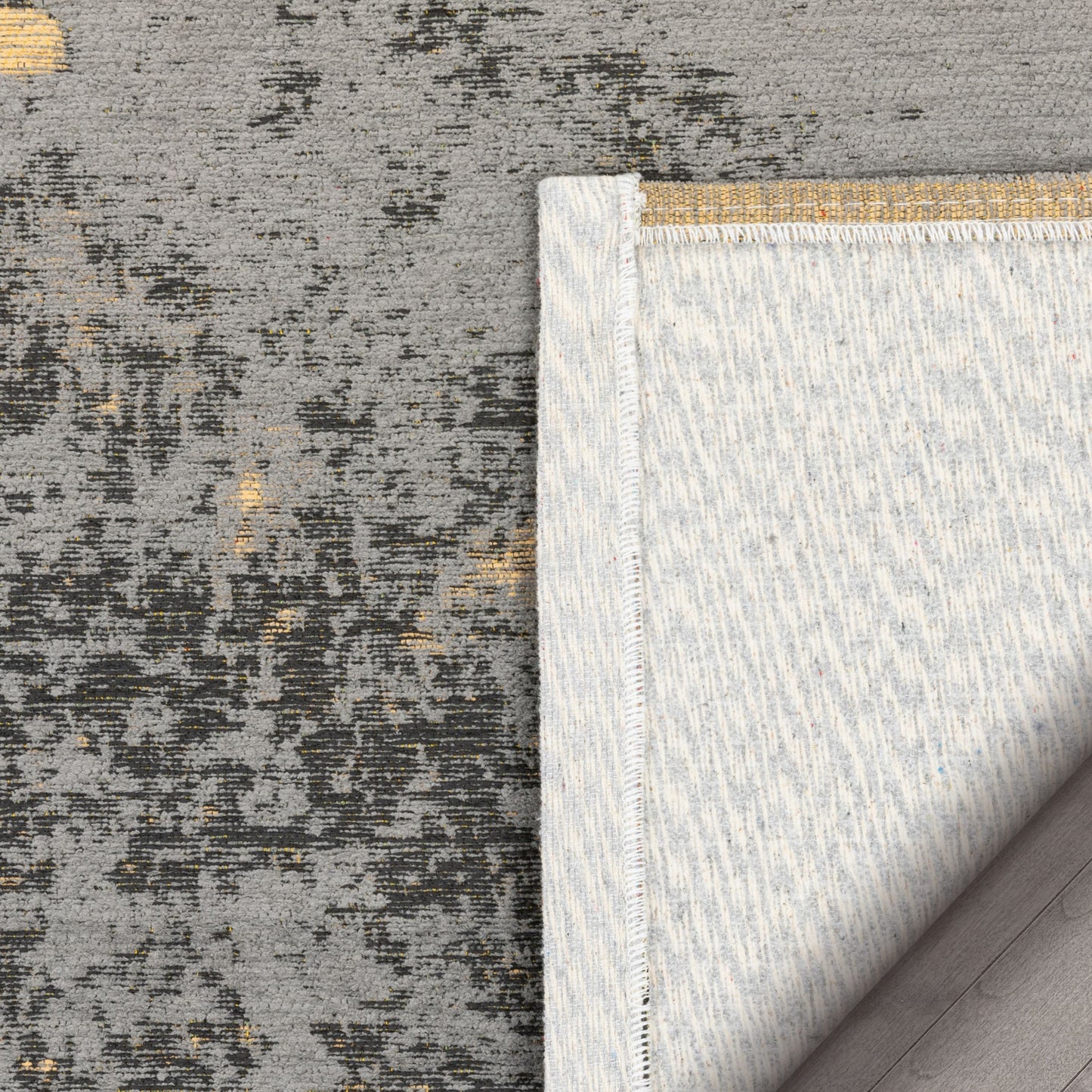 Stressa Modern Distressed Abstract Brush Stroke Beige Kilim-Style Rug LL-97