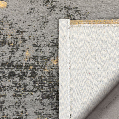Stressa Modern Distressed Abstract Brush Stroke Beige Kilim-Style Rug LL-97