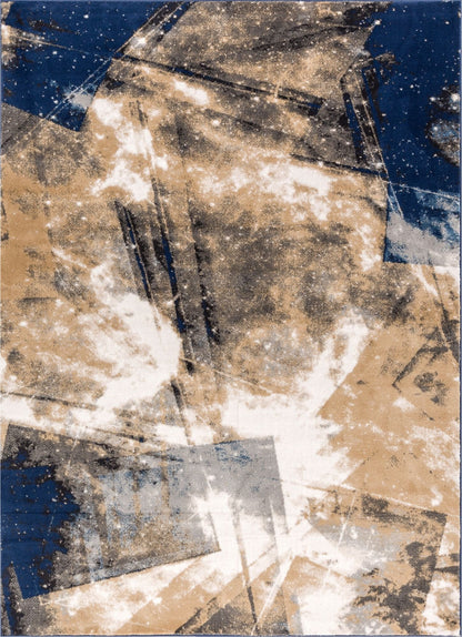 Planetary Blue Modern Space Rug LO-54