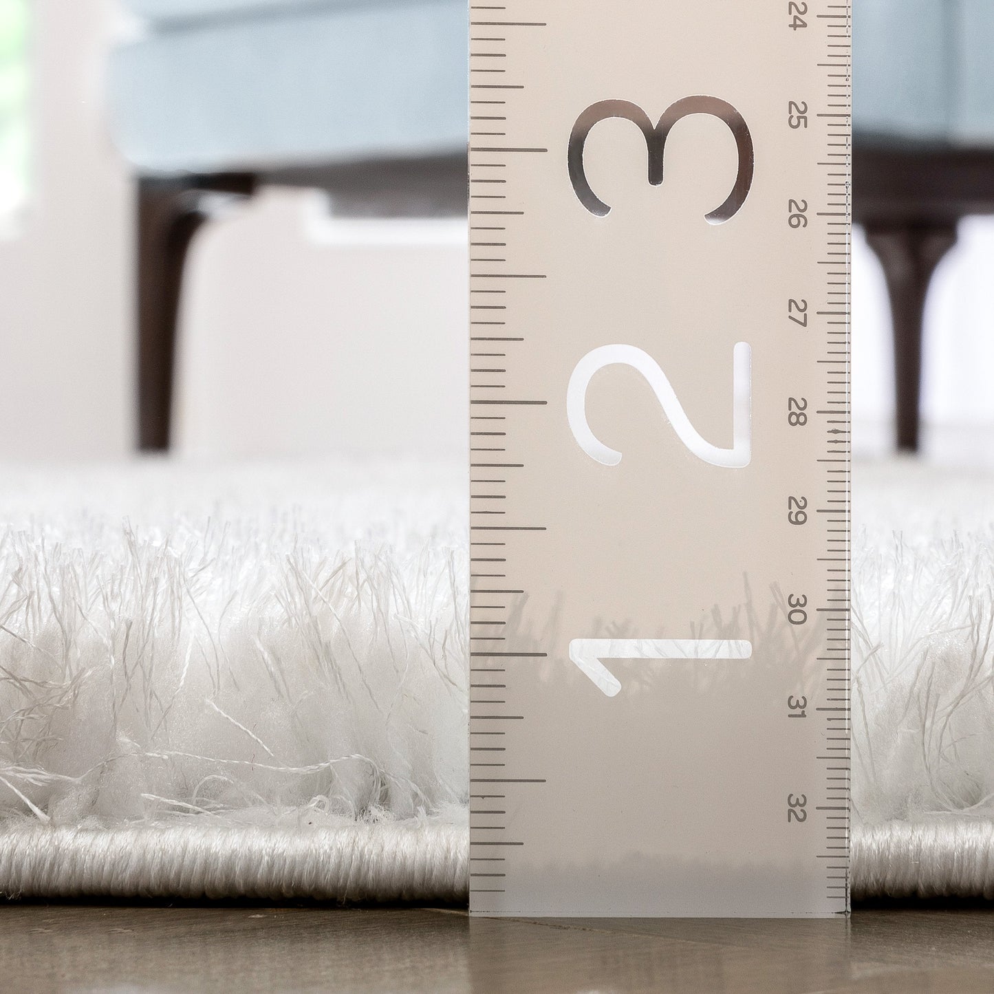 Sandy Lattice Trellis Shag Ivory 3D Textured Rug LOG-112