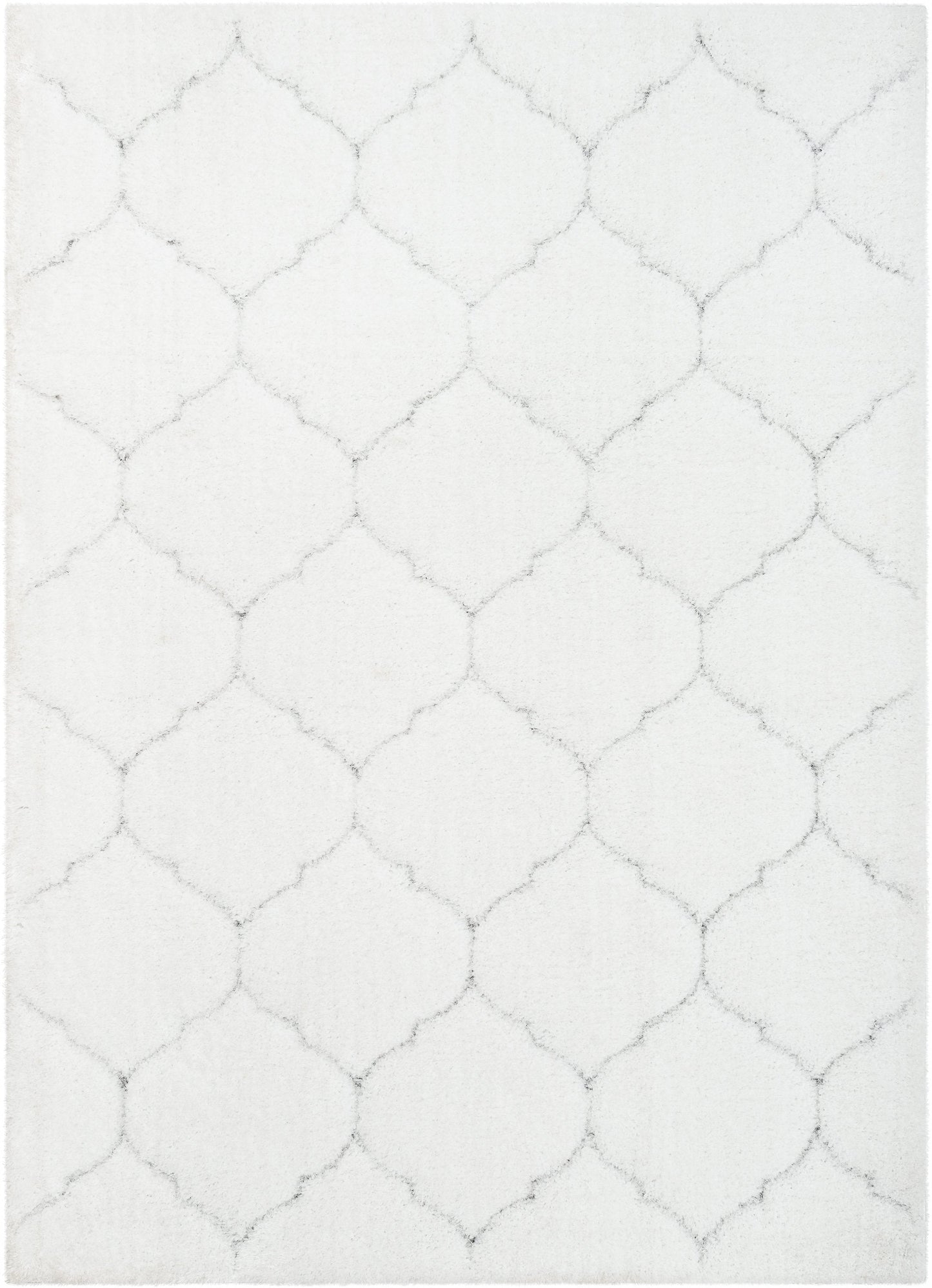Sandy Lattice Trellis Shag Ivory 3D Textured Rug LOG-112