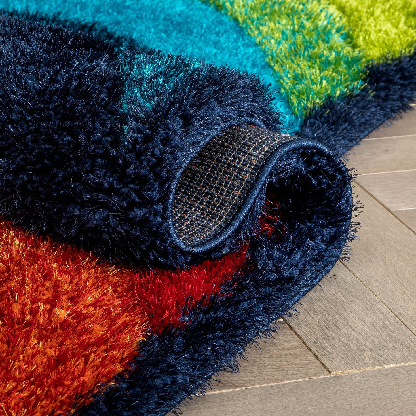 Lowry Abstract Waves Shag Multi 3D Textured Rug LOG-81