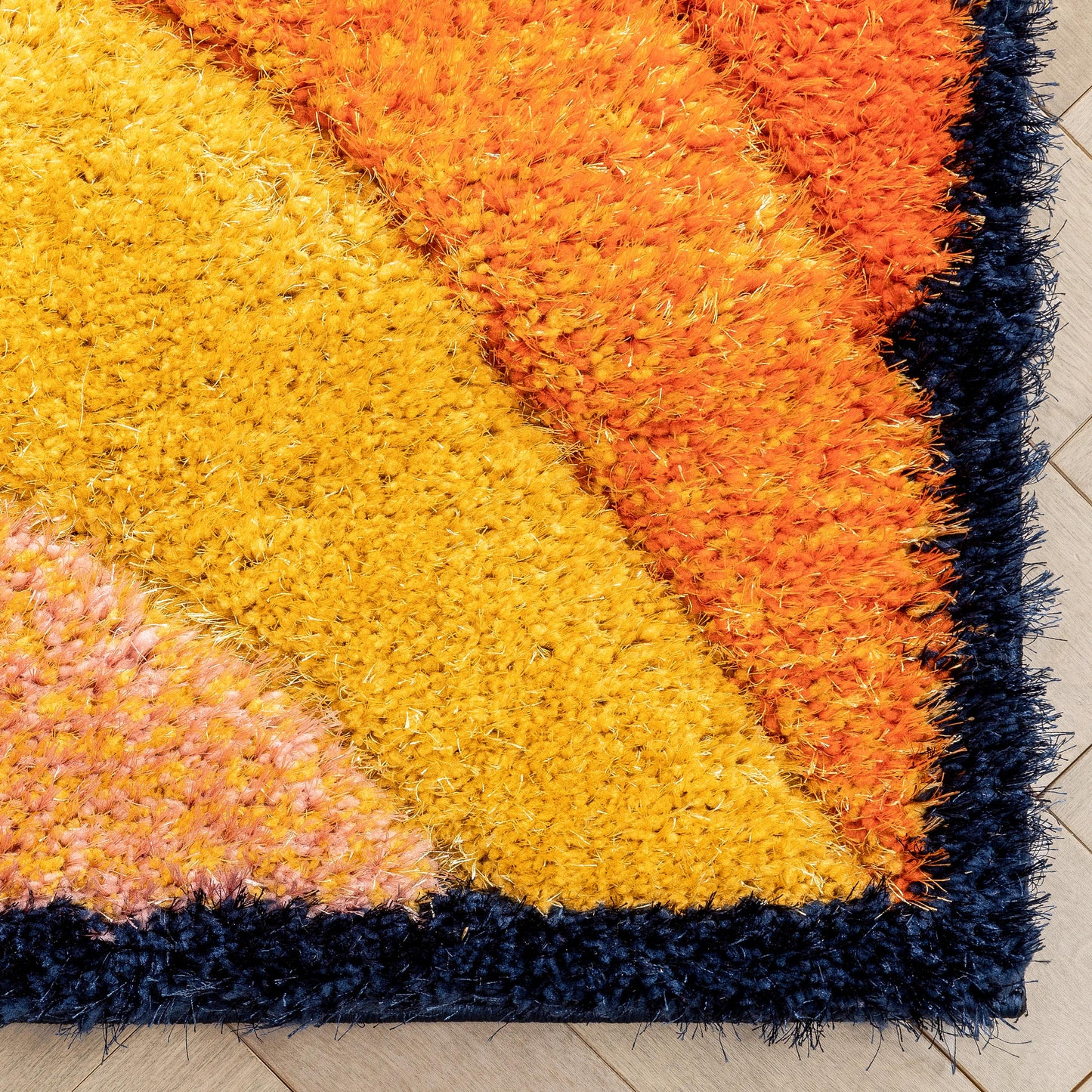 Lowry Abstract Waves Shag Multi 3D Textured Rug LOG-81