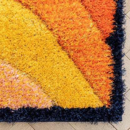 Lowry Abstract Waves Shag Multi 3D Textured Rug LOG-81